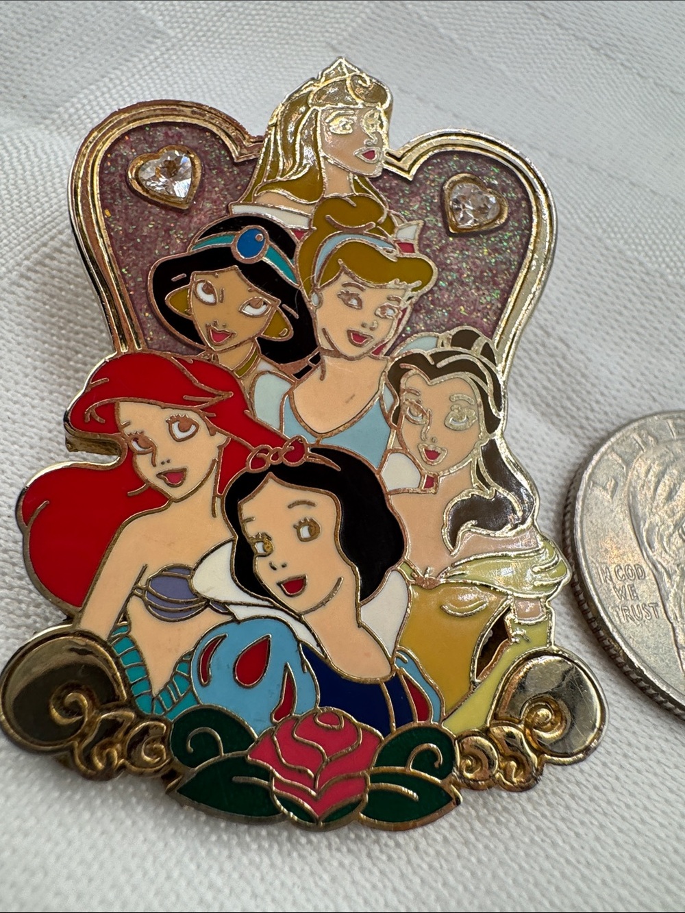 Disney Parks Jeweled Princess Group Trading Pin WDW 2006
